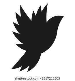 Simple black bird silhouette isolated transparent background. Minimalism style logo template design with dove. Vector illustration. EPS 10