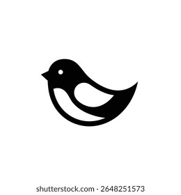 A simple black bird silhouette vector illustration against a white background The style is minimalist and the bird is depicted in a side profile.