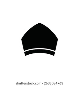 Simples preto bispo chapéu ícone design gráfico
