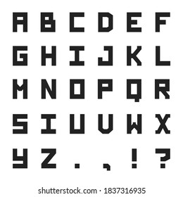 Simple black blocky vector font. Decorative font for books, posters, postcard, typography. Vector.