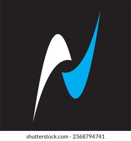 simple black, blue and white logo illustration. simple and elegant