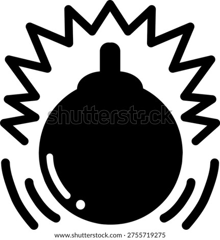 Simple black bomb explosive weapon icon