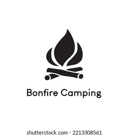 simple black bonfire camping for logo company design