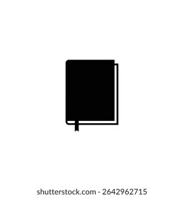 Simples ícone de livro preto design de símbolo de notebook.