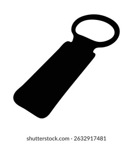 A simple, black bottle opener silhouette, ideal for minimalist designs. The distinctive feature is its solid, single-color silhouette style.