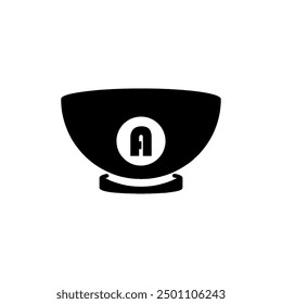A simple black bowl icon that can be used as a material for your design