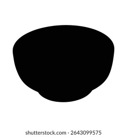 Simple black bowl silhouette isolated on white background with minimalist design elements