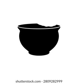 Simple black bowl with white edge