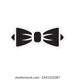 Simple black bowtie flat icon, Realistic illustration of black bowtie vector icon. Necktie symbol for your web site design, logo, app, UI.