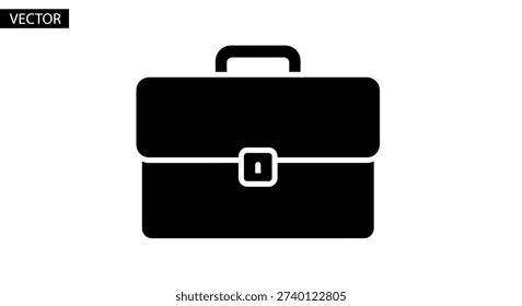 Simple black briefcase icon graphic design