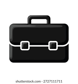 Simple black briefcase icon isolated on white background