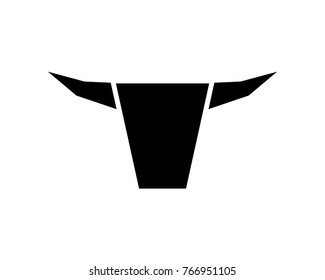 Simple Black Bull Head Modern Logo Abstract