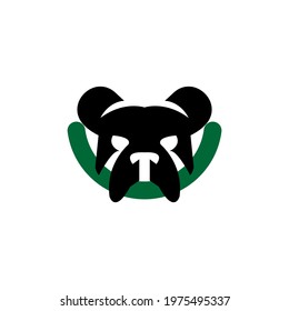 simple black bulldog head vector illustration, great for logos and icons of pet custodians, pets, pet shops