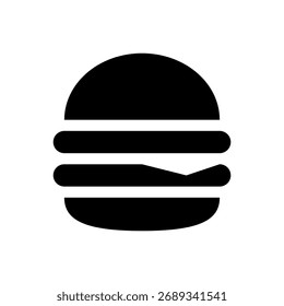 Simple black burger with cheese icon vector illustration design.