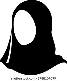 Simple black burqa or niqab head covering for Muslim women traditional clothing