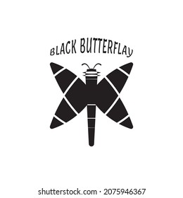 simple black butterfly logo vector