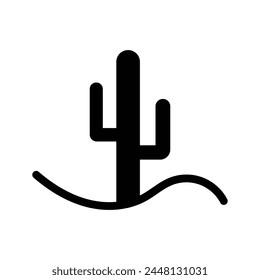 Simple Black Cactus icon on white background. Perfect for cactus plant or desert plant icons on apps and websites. Or for cactus related content. Vector illustration. Eps file 266.