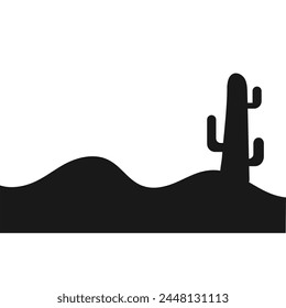 Simple Black Cactus icon on white background. Perfect for cactus plant or desert plant icons on apps and websites. Or for cactus related content. Vector illustration. Eps file 276.