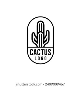 logotipo simple de la planta de cactus negra