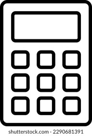 icono de calculadora simple negra, ilustración vectorial
