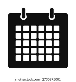Icono de calendario negro simple para programar eventos y recordatorios de fechas diseño

