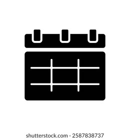 simple black calendar icon vector