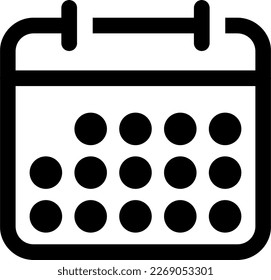 Einfaches Symbol für die Terminierung im Schwarzen Kalender. Vektorbild.