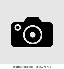 Simple Black Camera Icon Design.