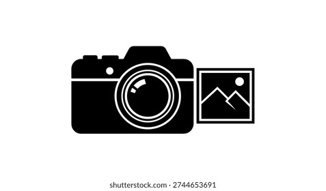 Simple black camera icon illustration design