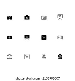 Sencillos iconos negros de la cámara. 225 Sizw