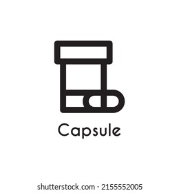 simple black capsule outline style icon design