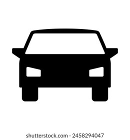 Simple black car vector icon.