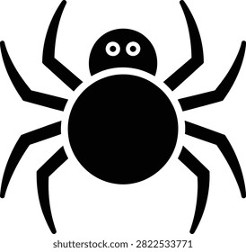 Simple black cartoon spider