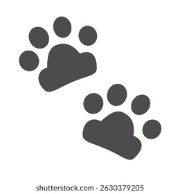 Simple Black Cat Paw Print Illustration