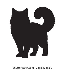 Simple Black Cat Silhouette with Clean Edges - Cat Vector - Cat Illustration
