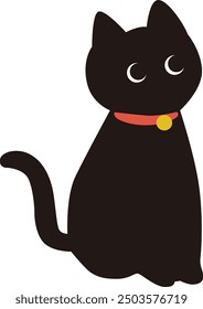 Simple black cat vector illustration