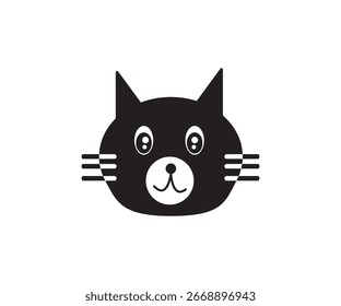 Silueta de Vector de gato negro simple