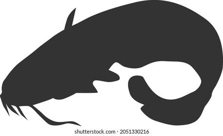 simple black catfish vector design
