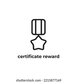 simple black certificate reward flat design icon template