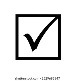 Simple black check mark inside a square box icon.