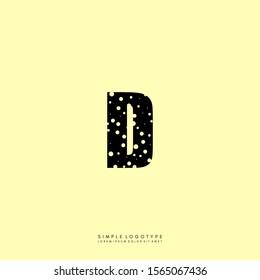 simple black cheese patterned D logo letter creative design concept.
