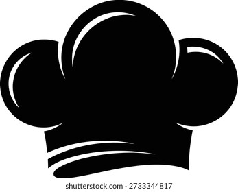 A simple black chef's hat on a white background