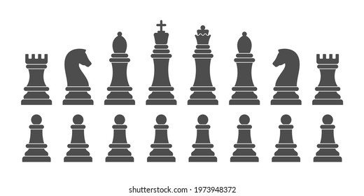 simple black chess game icon