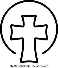 Forma de cruz cristiana negra simple