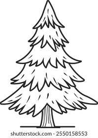 Simple árbol de Navidad negro de conducción de fondo blanco
