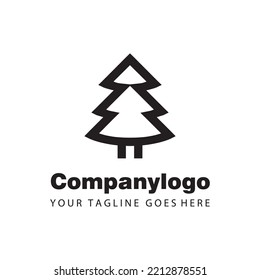 icono de árbol de navidad negro simple para el diseño de la compañía de logotipos