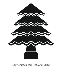 Simple black christmas tree icon with a stylized design, perfect for representing the holiday season