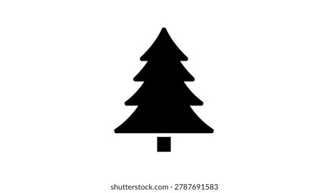 Simple black Christmas tree icon shape
