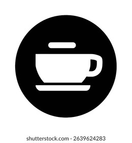 Simple black circle coffee cup icon design