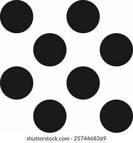 Simple black circle pattern on a white background, ideal for wallpapers, textiles, and backgrounds. High quality vector graphic for versatile decor.